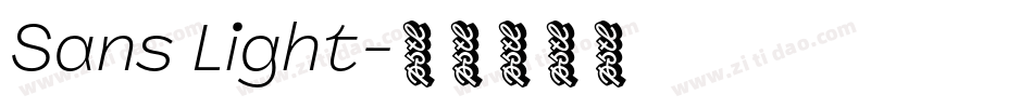 Sans Light字体转换